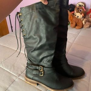 Black lace up boots
